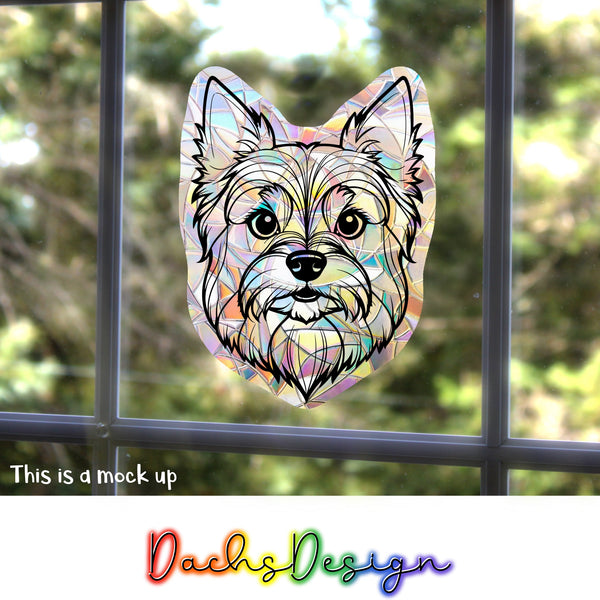 Yorkshire Terrier Rainbow Suncatcher