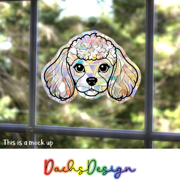 Cute Poodle Rainbow Suncatcher