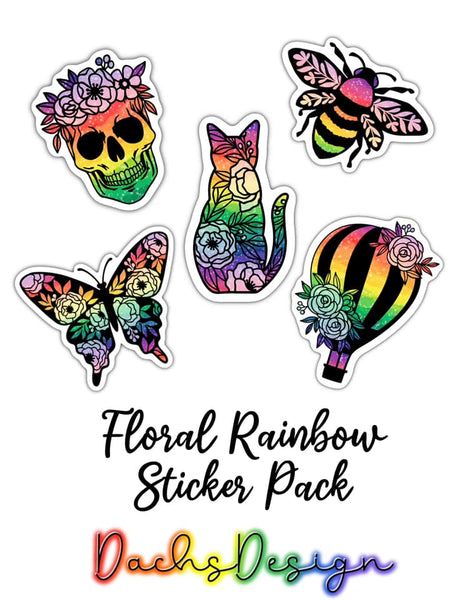 Floral Rainbow Stickers