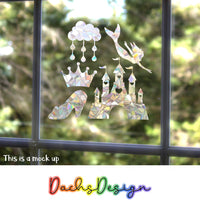 Rainbow Suncatchers - princess, castle, mermaid, caravan, Christmas, otter, panda, flowers, kingfisher