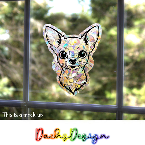 Chihuahua Rainbow Suncatcher