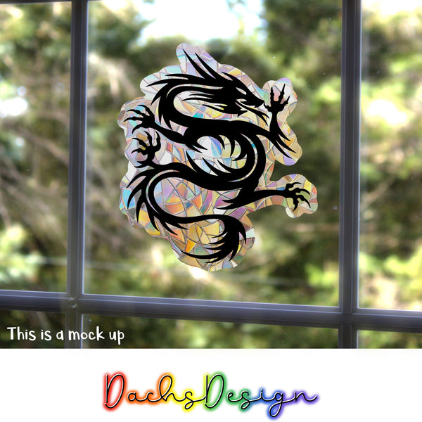 Dragon Rainbow Suncatcher with vinyl