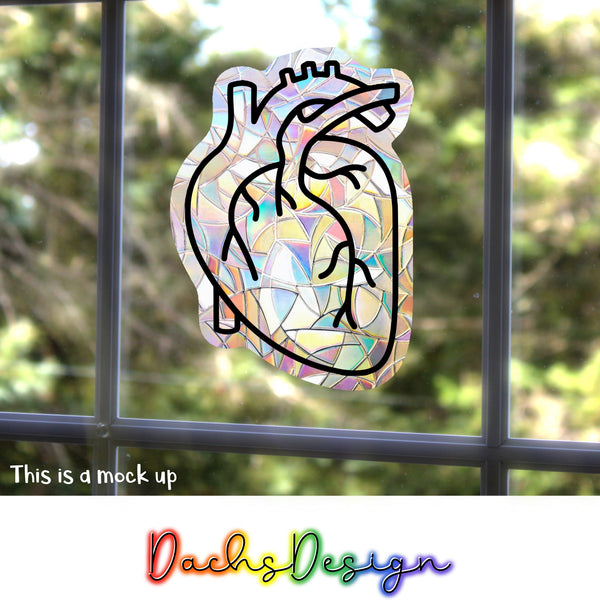 Anatomical Heart Rainbow Suncatcher