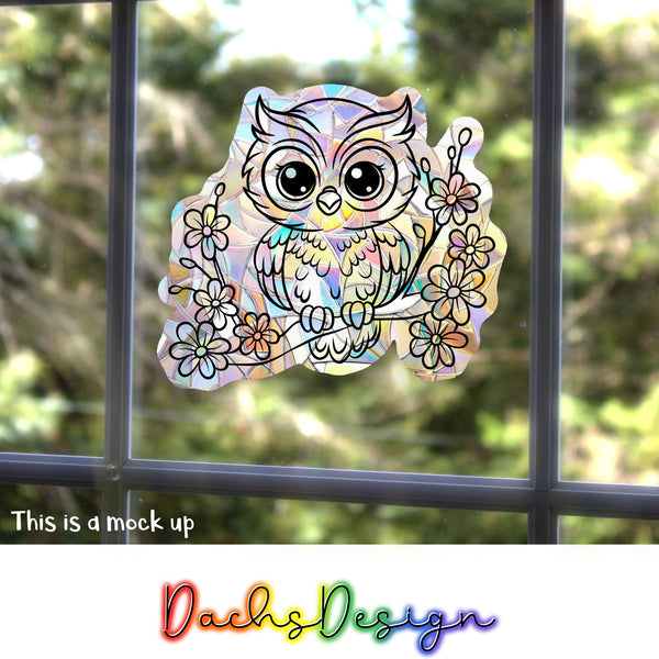 Owl Rainbow Suncatcher