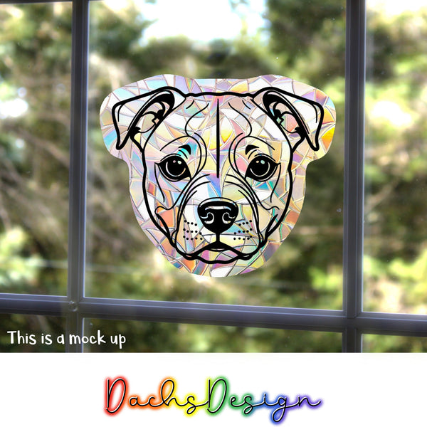 Staffordshire Bull Terrier Rainbow Suncatcher