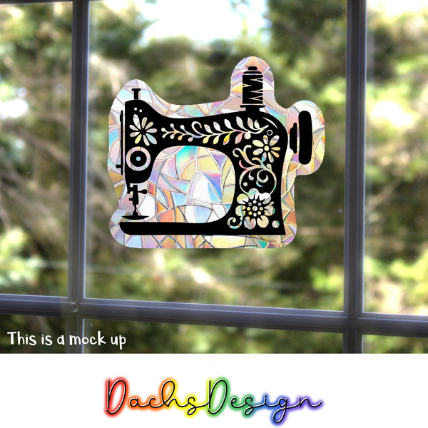 Sewing Machine Rainbow Suncatcher