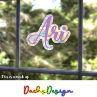 Personalised Rainbow Suncatcher Words with Vinyl