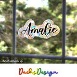 Personalised Rainbow Suncatcher Words with Vinyl