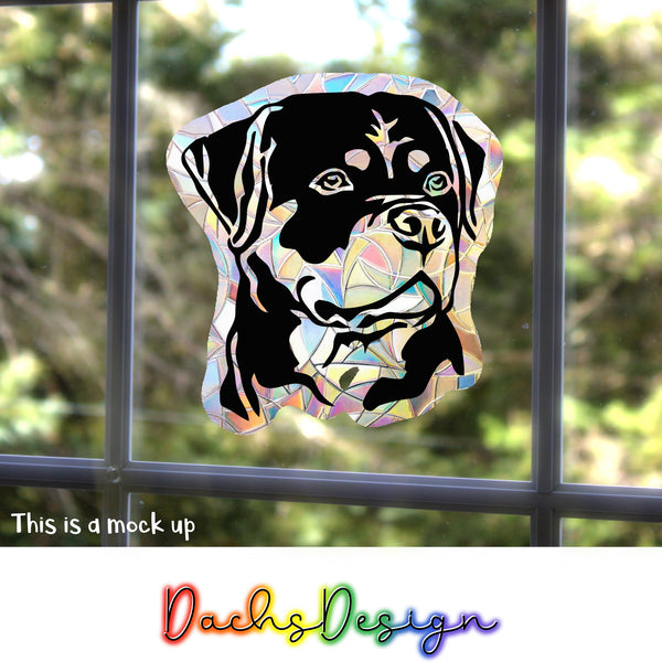 Rottweiler Rainbow Suncatcher