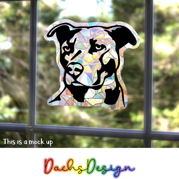 Pitbull Rainbow Suncatcher