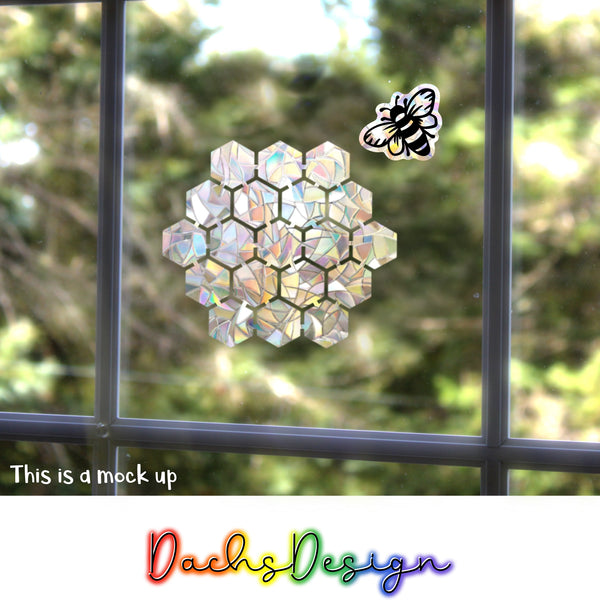 Bee with Honeycomb Suncatcher