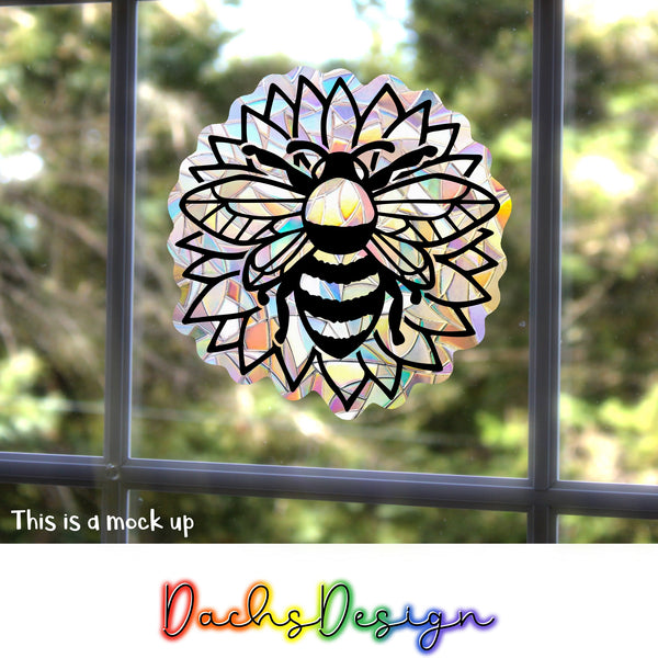 Bee on Sunflower Suncatcher