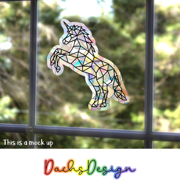 Geometric Unicorn Rainbow Suncatcher