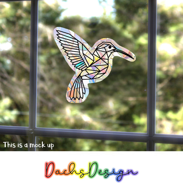 Geometric Hummingbird Rainbow Suncatcher