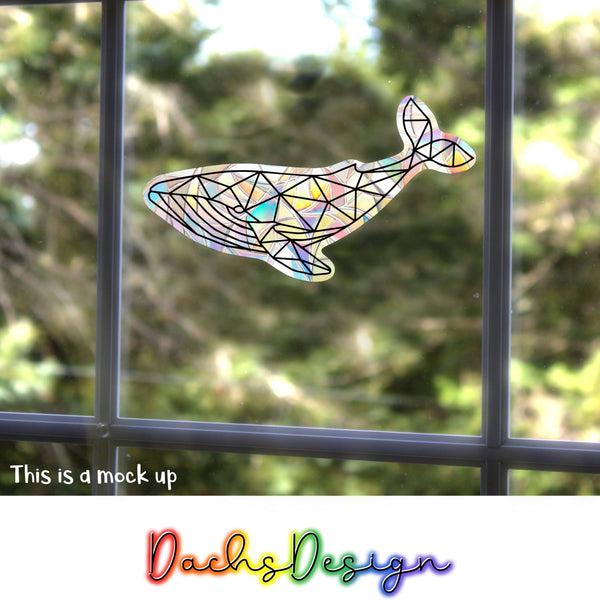 Geometric Whale Rainbow Suncatcher