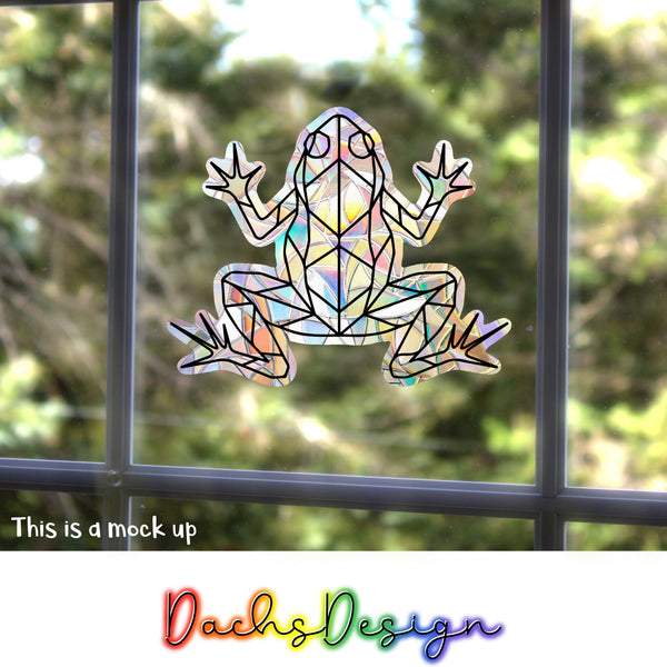 Geometric Frog Rainbow Suncatcher