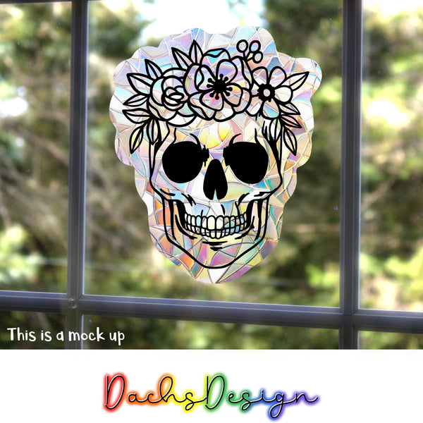 Floral Skull Suncatcher