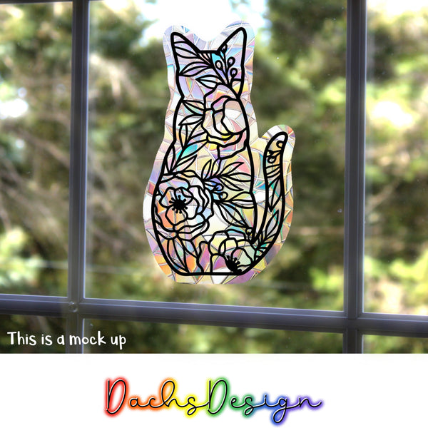 Floral Cat Suncatcher