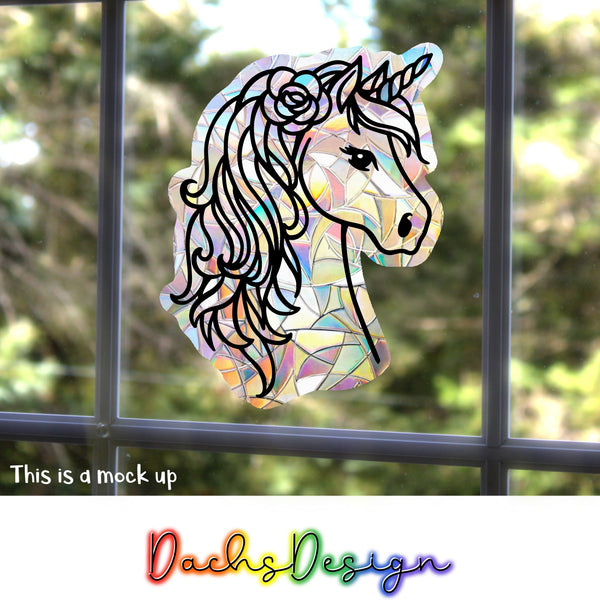 Floral Unicorn Suncatcher