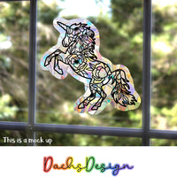 Full Floral Unicorn Suncatcher