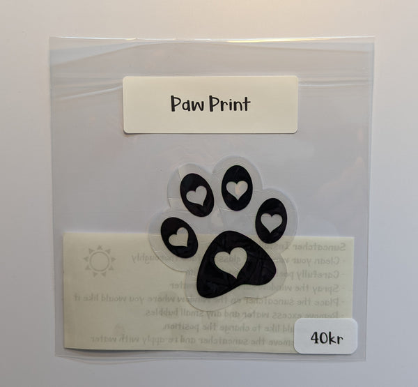 Ready Made Paw Print Rainbow Suncatcher - black