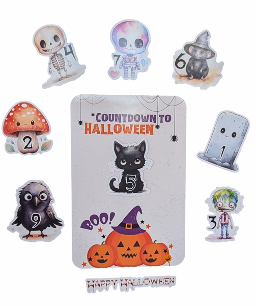 Halloween Reusable Countdown Fridge Magnet Set