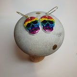 Rainbow Skulls Dangly Earrings