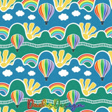 Rainbow Hot Air Balloons Scene - NON-EXCLUSIVE Seamless Pattern