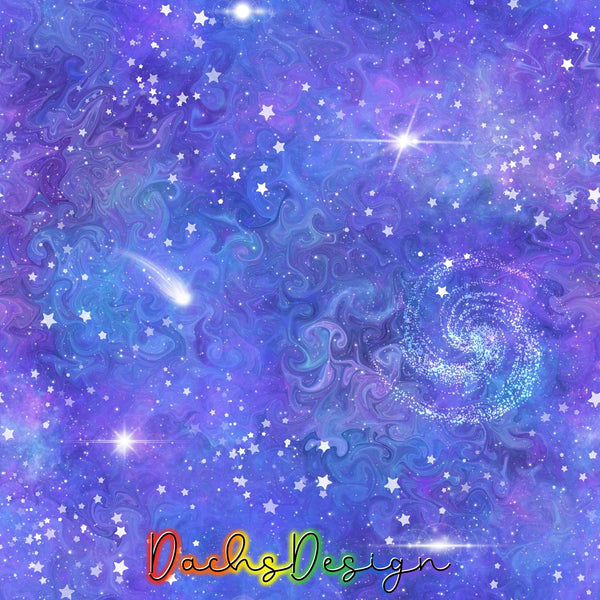 Purple Galactic Galaxy - NON-EXCLUSIVE Seamless Pattern