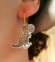 Tyrannosaurus-Rex Dinosaur Dangly Earrings