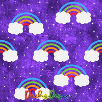 Bright rainbows on purple - NON-EXCLUSIVE Seamless Pattern