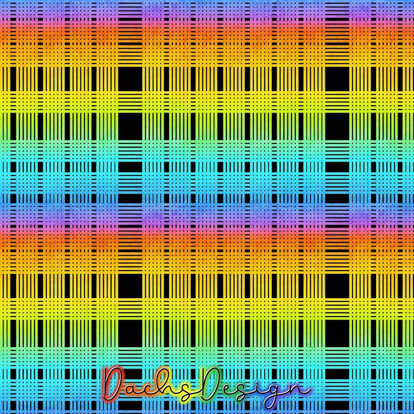 Rainbow Gingham Pattern on black - NON-EXCLUSIVE Seamless Pattern