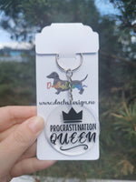 Procrastination Queen Keyring