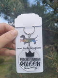 Procrastination Queen Keyring