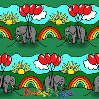 Rainbows and Elephants - NON-EXCLUSIVE Seamless Pattern