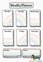 Rainbow Themed Printable Weekly Planner