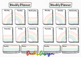 Rainbow Themed Printable Weekly Planner