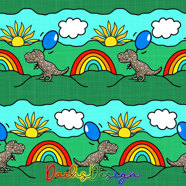 Rainbows and T-Rex - NON-EXCLUSIVE Seamless Pattern