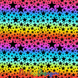 Black stars, rainbow glitter, NON-EXCLUSIVE Seamless Pattern