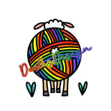 Rainbow Yarn Sheep on teal - NON-EXCLUSIVE Seamless Pattern