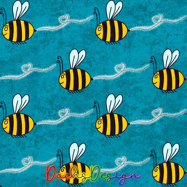 Love Bees on Teal - NON-EXCLUSIVE Seamless Pattern