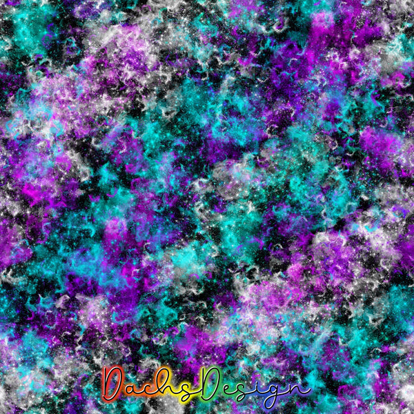 Purple Teal Stormy Galaxy - NON-EXCLUSIVE Seamless Pattern