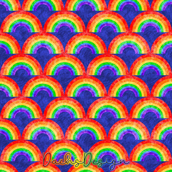 Bright rainbows on blue - NON-EXCLUSIVE Seamless Pattern