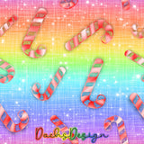 Rainbow Candy Cane Christmas - NON-EXCLUSIVE Seamless Pattern