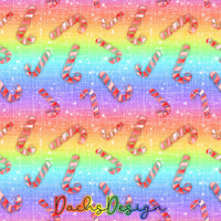 Rainbow Candy Cane Christmas - NON-EXCLUSIVE Seamless Pattern