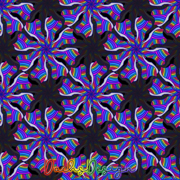 Psychedelic Rainbow Snowflakes - NON-EXCLUSIVE Seamless Pattern