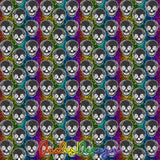 Skulls on Rainbow and background - NON-EXCLUSIVE Seamless Pattern