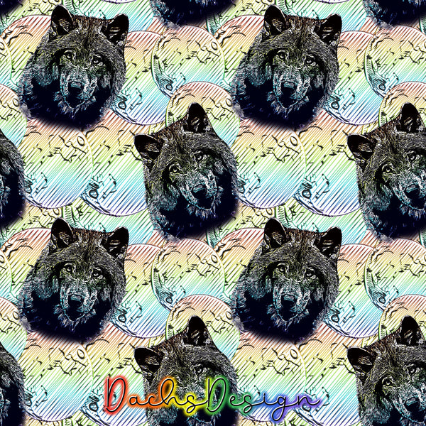 Rainbow Wolf - NON-EXCLUSIVE Seamless Pattern