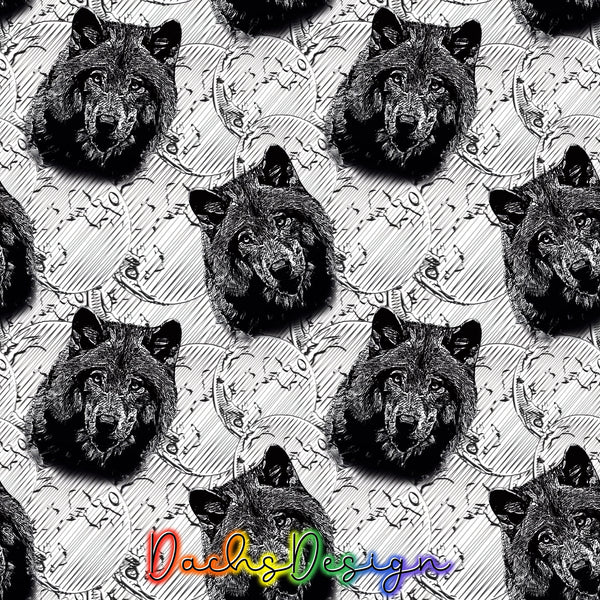 Monochrome Wolf - NON-EXCLUSIVE Seamless Pattern