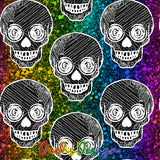 Skulls on Rainbow and background - NON-EXCLUSIVE Seamless Pattern